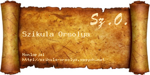 Szikula Orsolya névjegykártya